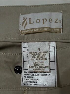 Lopez Khaki Women's golf Pants - Classic Neutral Womens 4 inseam 32”